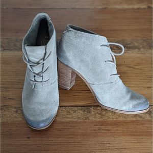 Toms Lunata Lace-Up leather Suede Ankle Booties Size W9